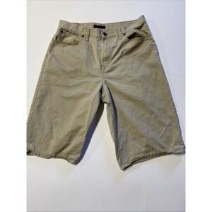 Sean John Mens Shorts Khaki Color Linen Blend Lightweight Summer Spring Size 34